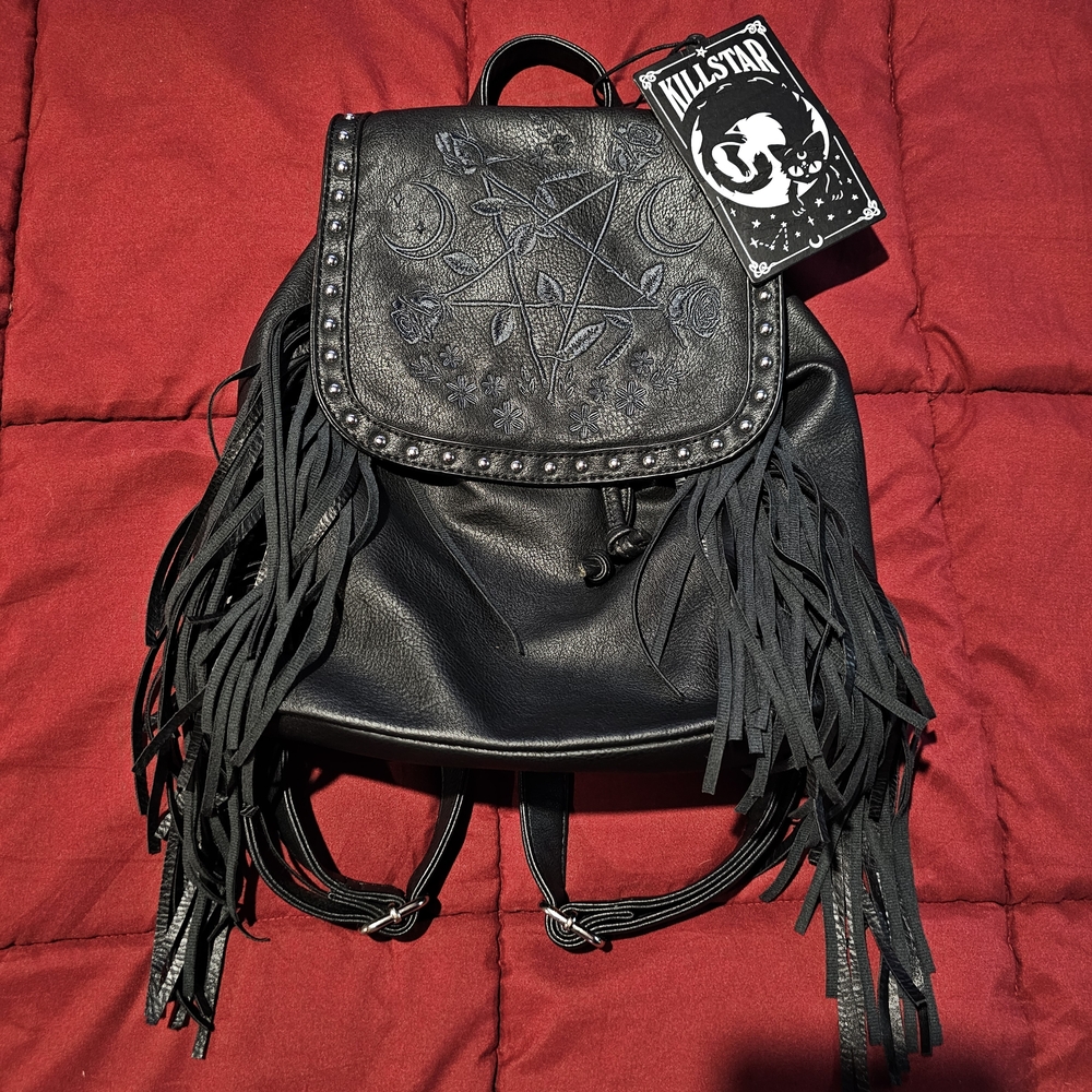 Killstar Black Fringe Backpack